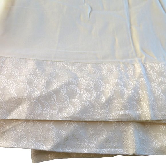 New Miss Ying Light Yellow Queen Flat Sheet 90 x 102 Brocade Edge All Around - Picture 7 of 10